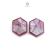 Rosemary Pink Sapphire Gemstone Flat Slices Trapiche : Natural Untreated Unheated Sheen Sapphire Hexagon Shape 1pc, 2pcs Set For Jewelry