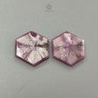Rosemary Pink Sapphire Gemstone Flat Slices Trapiche : 56.60cts Natural Untreated Unheated Sheen Sapphire Hexagon Shape 30*27mm Pair