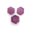 Rosemary Pink Sapphire Gemstone Flat Slices : Natural Untreated Unheated Sheen Sapphire Hexagon Shape 2pcs 3pcs Set For Jewelry