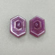 Rosemary Pink Sapphire Gemstone Flat Slices : Natural Untreated Unheated Sheen Sapphire Hexagon Shape 2pcs 3pcs Set For Jewelry