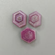 Rosemary Pink Sapphire Gemstone Flat Slices : Natural Untreated Unheated Sheen Sapphire Hexagon Shape 3pcs Set For Jewelry