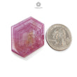 Rosemary Pink Sheen Sapphire Flat Slices : Natural Untreated Sapphire Gemstone Hexagon Shape 1pc For Jewelry