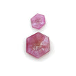 Rosemary Pink Sapphire Trapiche Flat Slices: Natural Untreated Sapphire Gemstone Hexagon Shape Pair For Jewelry