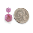 Rosemary Pink Sapphire Trapiche Flat Slices: Natural Untreated Sapphire Gemstone Hexagon Shape Pair For Jewelry