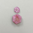 Rosemary Pink Sapphire Trapiche Flat Slices: Natural Untreated Sapphire Gemstone Hexagon Shape Pair For Jewelry