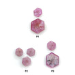 Rosemary Pink Sapphire Trapiche Flat Slices: Natural Untreated Sapphire Gemstone Hexagon Shape Pair For Jewelry