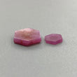 Rosemary Pink Sapphire Trapiche Flat Slices: Natural Untreated Sapphire Gemstone Hexagon Shape Pair For Jewelry