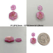 Rosemary Pink Sapphire Trapiche Flat Slices: Natural Untreated Sapphire Gemstone Hexagon Shape Pair For Jewelry