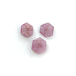 Rosemary Pink Sapphire Trapiche Flat Slices: Natural Untreated Sapphire Gemstone Hexagon Shape Pair For Jewelry