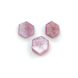 Rosemary Pink Sapphire Trapiche Flat Slices: Natural Untreated Sapphire Gemstone Hexagon Shape Pair For Jewelry