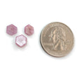 Rosemary Pink Sapphire Trapiche Flat Slices: Natural Untreated Sapphire Gemstone Hexagon Shape Pair For Jewelry