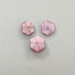 Rosemary Pink Sapphire Trapiche Flat Slices: Natural Untreated Sapphire Gemstone Hexagon Shape Pair For Jewelry