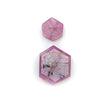 Rosemary Pink Sapphire Trapiche Flat Slices: Natural Untreated Sapphire Gemstone Hexagon Shape Pair For Jewelry