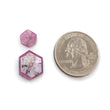 Rosemary Pink Sapphire Trapiche Flat Slices: Natural Untreated Sapphire Gemstone Hexagon Shape Pair For Jewelry