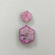 Rosemary Pink Sapphire Trapiche Flat Slices: Natural Untreated Sapphire Gemstone Hexagon Shape Pair For Jewelry