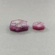 Rosemary Pink Sapphire Trapiche Flat Slices: Natural Untreated Sapphire Gemstone Hexagon Shape Pair For Jewelry