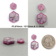 Rosemary Pink Sapphire Trapiche Flat Slices: Natural Untreated Sapphire Gemstone Hexagon Shape Pair For Jewelry