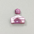 Rosemary Pink Sapphire Flat Slices: Natural Untreated Sapphire Gemstone Uneven Shape 2pcs For Jewelry