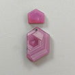 Rosemary Pink Sapphire Flat Slices: Natural Untreated Sapphire Gemstone Uneven Shape 2pcs For Jewelry