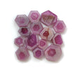 Rosemary Pink Sapphire Trapiche Flat Slices: Natural Untreated Sapphire Gemstone Hexagon Shape Lot For Jewelry