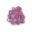 Rosemary Pink Sapphire Trapiche Flat Slices: Natural Untreated Sapphire Gemstone Hexagon Shape Lot For Jewelry