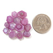 Rosemary Pink Sapphire Trapiche Flat Slices: Natural Untreated Sapphire Gemstone Hexagon Shape Lot For Jewelry