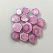 Rosemary Pink Sapphire Trapiche Flat Slices: Natural Untreated Sapphire Gemstone Hexagon Shape Lot For Jewelry