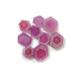 Rosemary Pink Sapphire Trapiche Flat Slices: Natural Untreated Sapphire Gemstone Hexagon Shape Lot For Jewelry