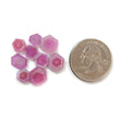 Rosemary Pink Sapphire Trapiche Flat Slices: Natural Untreated Sapphire Gemstone Hexagon Shape Lot For Jewelry