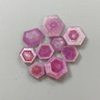 Rosemary Pink Sapphire Trapiche Flat Slices: Natural Untreated Sapphire Gemstone Hexagon Shape Lot For Jewelry