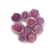 Rosemary Pink Sapphire Trapiche Flat Slices: Natural Untreated Sapphire Gemstone Hexagon Shape Lot For Jewelry