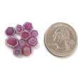 Rosemary Pink Sapphire Trapiche Flat Slices: Natural Untreated Sapphire Gemstone Hexagon Shape Lot For Jewelry