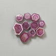 Rosemary Pink Sapphire Trapiche Flat Slices: Natural Untreated Sapphire Gemstone Hexagon Shape Lot For Jewelry