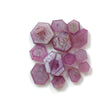 Rosemary Pink Sapphire Trapiche Flat Slices: Natural Untreated Sapphire Gemstone Hexagon Shape Lot For Jewelry