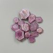 Rosemary Pink Sapphire Trapiche Flat Slices: Natural Untreated Sapphire Gemstone Hexagon Shape Lot For Jewelry