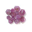 Rosemary Pink Sapphire Trapiche Flat Slices: Natural Untreated Sapphire Gemstone Hexagon Shape Lot For Jewelry