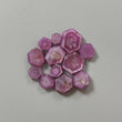 Rosemary Pink Sapphire Trapiche Flat Slices: Natural Untreated Sapphire Gemstone Hexagon Shape Lot For Jewelry