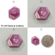 Rosemary Sheen Pink Sapphire Flat Slices: Natural Untreated Sapphire Gemstone Hexagon Shape 1pc For Jewelry