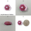 Rosemary Sheen Pink Sapphire Flat Slices: Natural Untreated Sapphire Gemstone Hexagon Shape 1pc For Jewelry