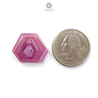 Rosemary Sheen Pink Sapphire Flat Slices: Natural Untreated Sapphire Gemstone Hexagon Shape 1pc For Jewelry