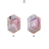 Rosemary Pink Sapphire Flat Slices: Natural Untreated Sheen Sapphire Gemstone Hexagon Shape 1pc for Jewelry September Birthstone