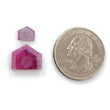 Rosemary Pink Sapphire Flat Slices: Natural Untreated Sapphire Gemstone Uneven Shape 2pcs For Jewelry