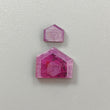 Rosemary Pink Sapphire Flat Slices: Natural Untreated Sapphire Gemstone Uneven Shape 2pcs For Jewelry