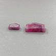 Rosemary Pink Sapphire Flat Slices: Natural Untreated Sapphire Gemstone Uneven Shape 2pcs For Jewelry