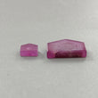 Rosemary Pink Sapphire Flat Slices: Natural Untreated Sapphire Gemstone Uneven Shape 2pcs For Jewelry