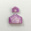 Rosemary Pink Sapphire Flat Slices: Natural Untreated Sapphire Gemstone Uneven Shape 2pcs For Jewelry