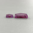 Rosemary Pink Sapphire Flat Slices: Natural Untreated Sapphire Gemstone Uneven Shape 2pcs For Jewelry