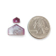 Rosemary Pink Sapphire Flat Slices: Natural Untreated Sapphire Gemstone Uneven Shape 2pcs For Jewelry