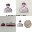 Rosemary Pink Sapphire Flat Slices: Natural Untreated Sapphire Gemstone Uneven Shape 2pcs For Jewelry