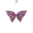 Multi Sapphire Gemstone Carving: Natural Untreated Pink Sapphire Hand Carved Butterfly Pair for Jewelry September Birthstone